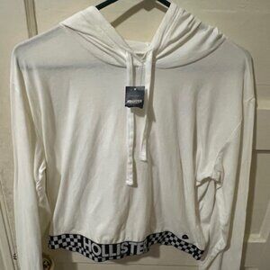 NEW- White Hollister Hoodie